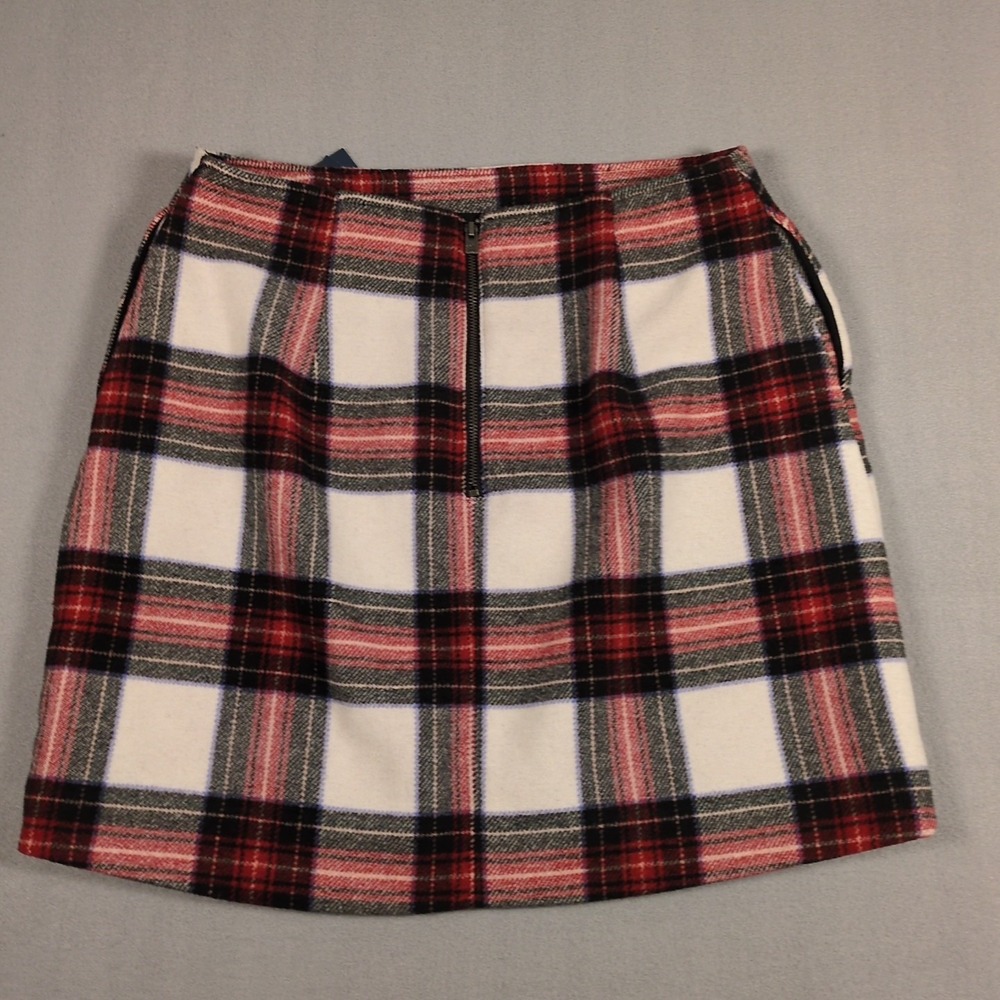Hollister women SZ M NWT Ultra High Rise Plaid Mini Skirt Wool Blend - Picture 3 of 7